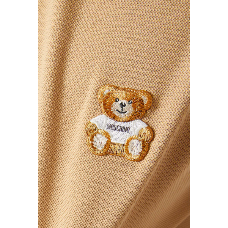 Moschino - Teddy Polo Shirt in Cotton Piqué Neutral