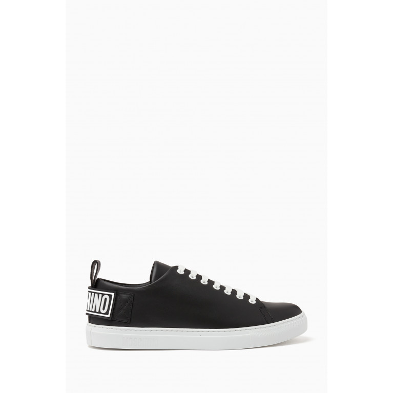 Moschino - Logo Sneakers in Leather Black