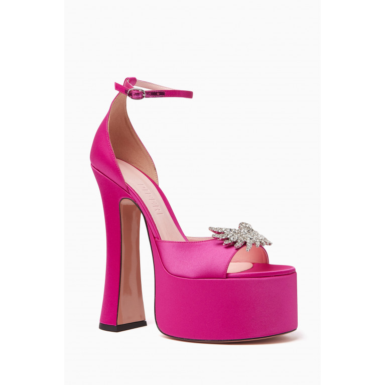 Piferi - Rosalia 165 Platform Heel Sandals In Satin Pink