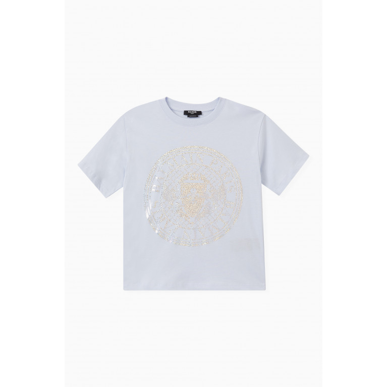 Balmain - Logo Print T-shirt in Cotton Grey
