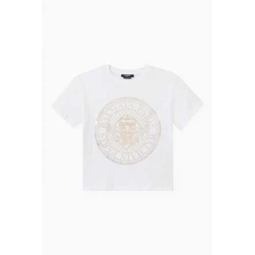 Balmain - Logo Print T-shirt in Cotton White