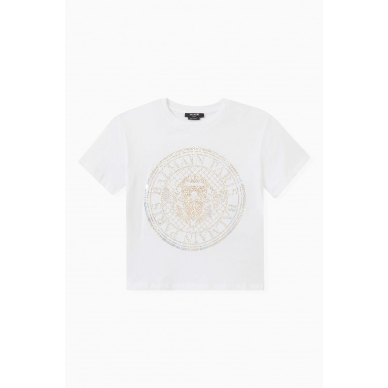 Balmain - Logo Print T-shirt in Cotton White