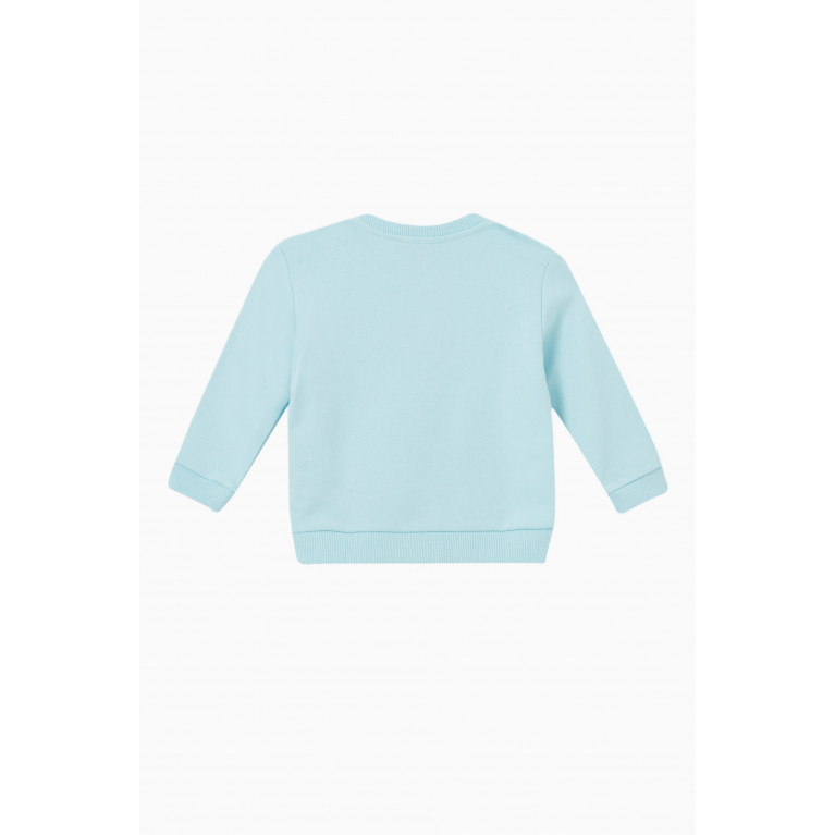 Balmain - Logo Print Sweatshirt in Cotton Blue