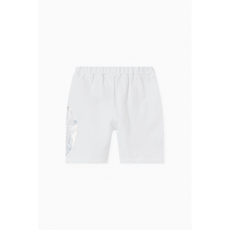 Balmain - Logo Print Shorts in Cotton White