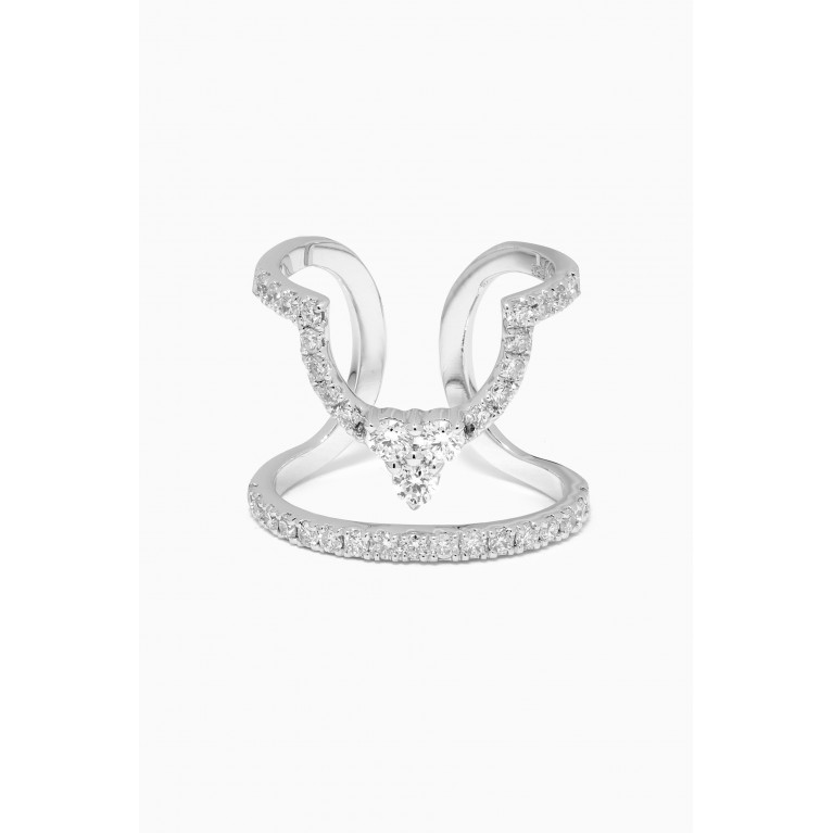 LaBella - Diamond Nail Ring in 18k White Gold