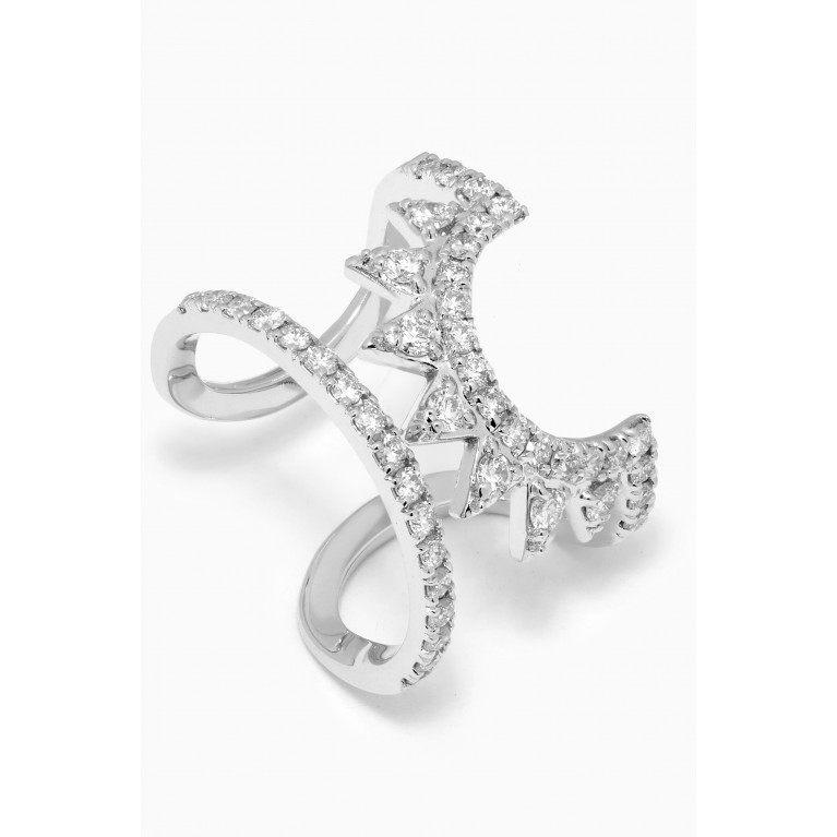 LaBella - Diamond Nail Ring in 18kt White Gold