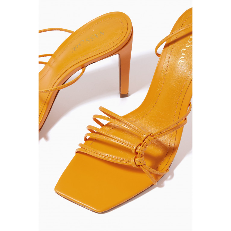 NASS - Lace-up Sandals in Leather Orange