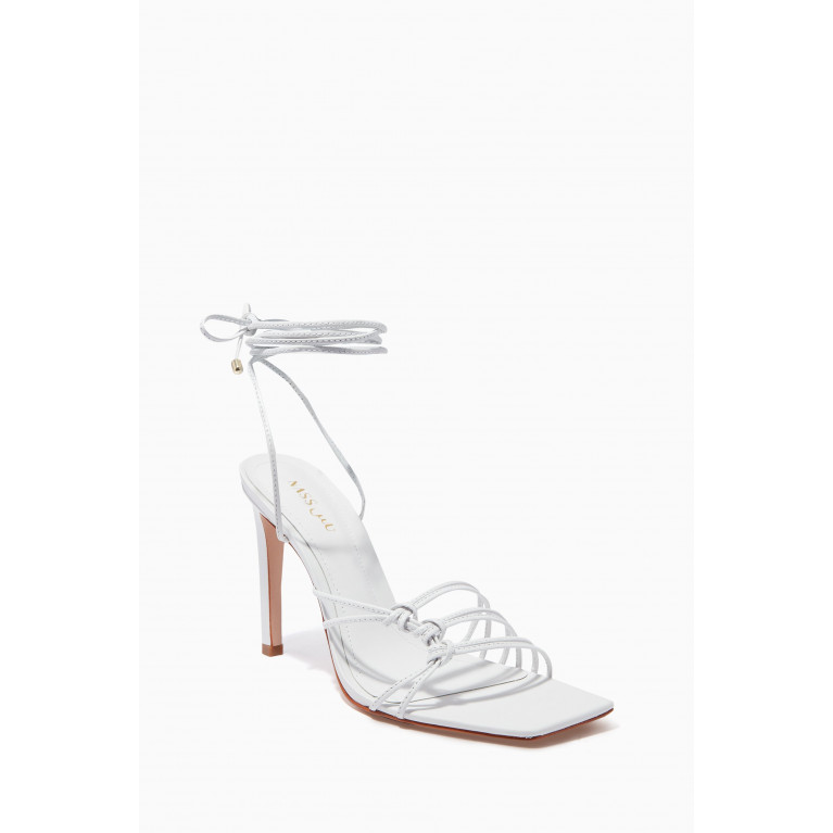 NASS - Lace-up Sandals in Leather White