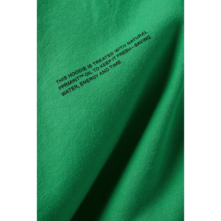 Pangaia - 365 Logo Print Hoodie in Organic Cotton Jade Green