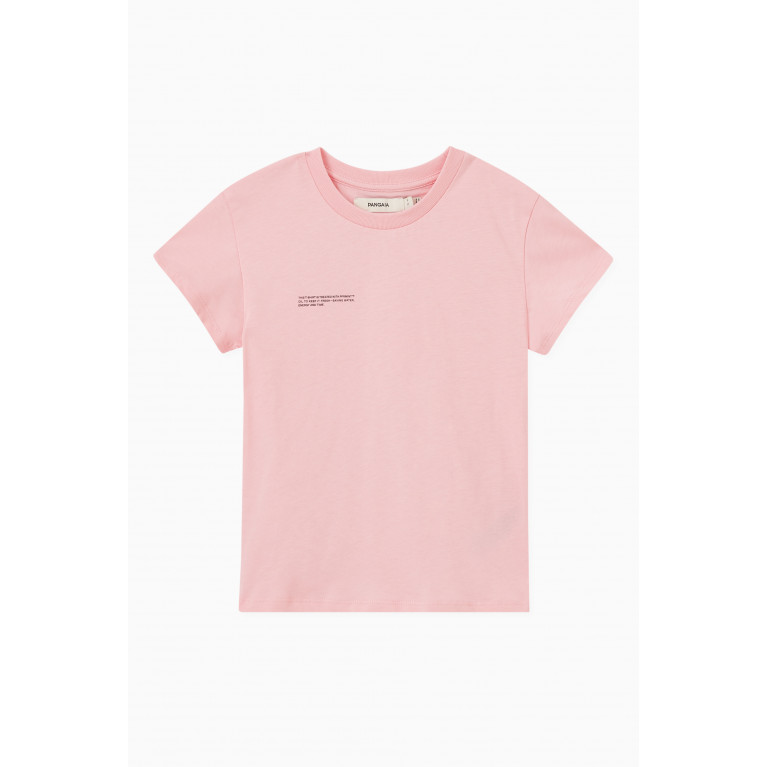 Pangaia - 5 Logo Print T-shirt in Organic Cotton Pink