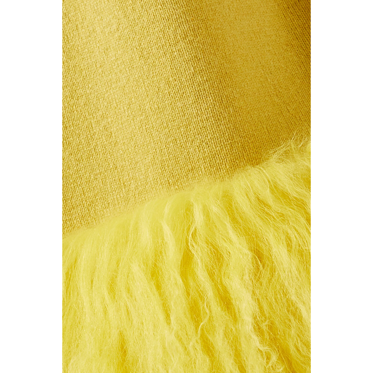 Izaak Azanei - Shearling-trimmed Cardigan Coat in Cashmere & Merino Wool-blend