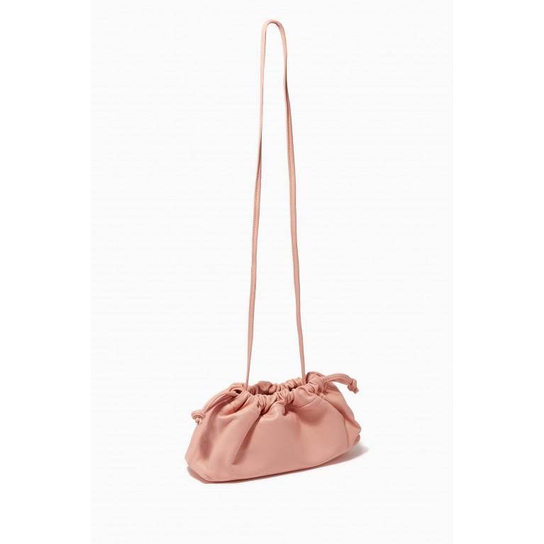 Studio Amelia - Mini Drawstring Clutch Bag in Leather Pink