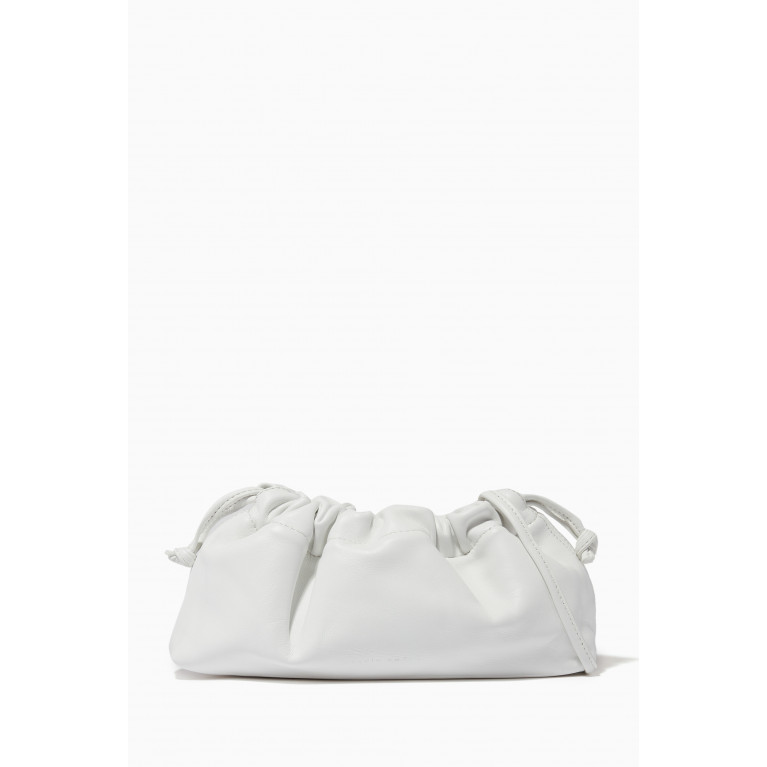 Studio Amelia - Mini Drawstring Clutch Bag in Leather White
