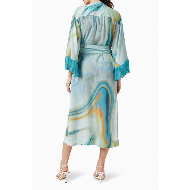 Simkhai - Odelia Marble Print Cover Up in Cotton-Silk Blend