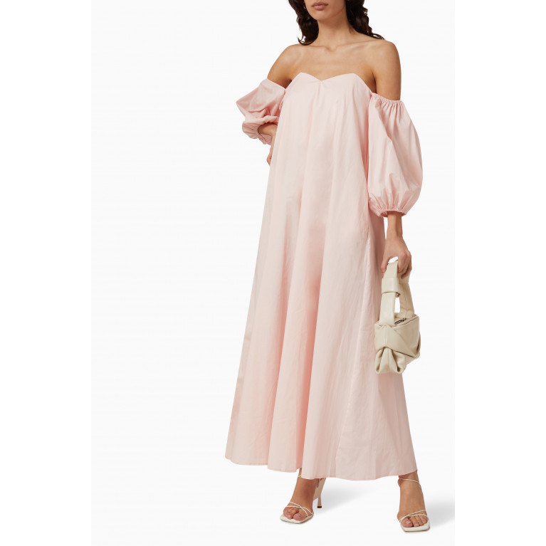Bird & Knoll - Cruz Maxi Dress in Cotton Polin Pink