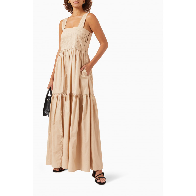 Bird & Knoll - Penelope Maxi Dress in Cotton-voile Neutral