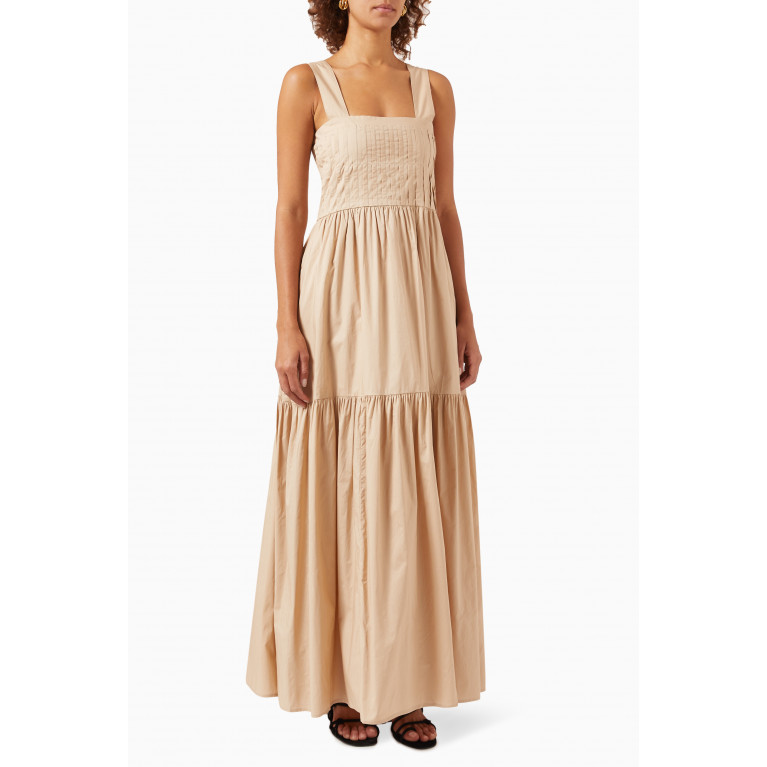 Bird & Knoll - Penelope Maxi Dress in Cotton-voile Neutral