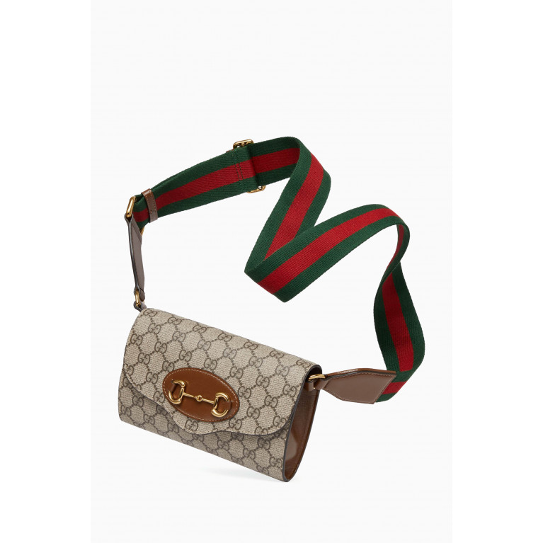 Gucci - Small 1955 Horsebit Crossbody Bag in Supreme Canvas