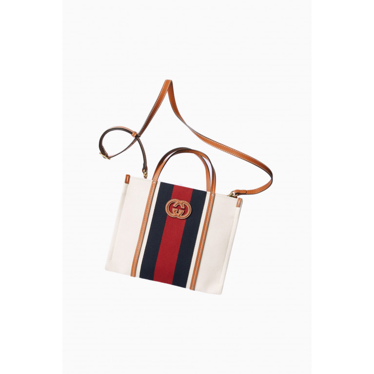 Gucci - Small Interlocking G Tote Bag in Canvas & Leather