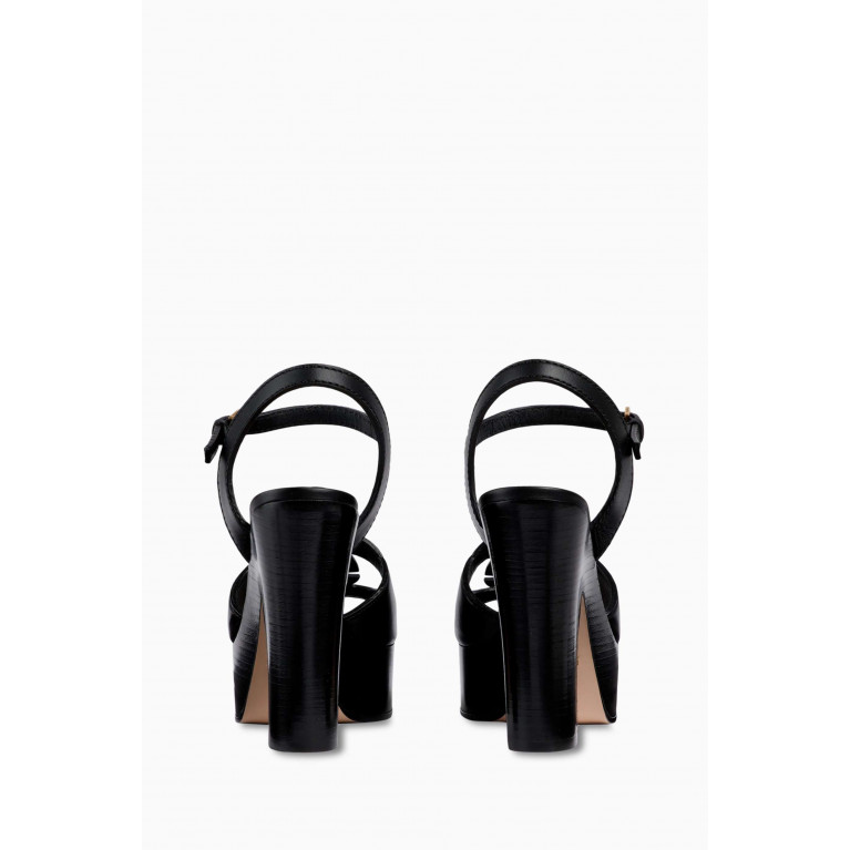 Gucci - Interlock G Sandals in Leather Black