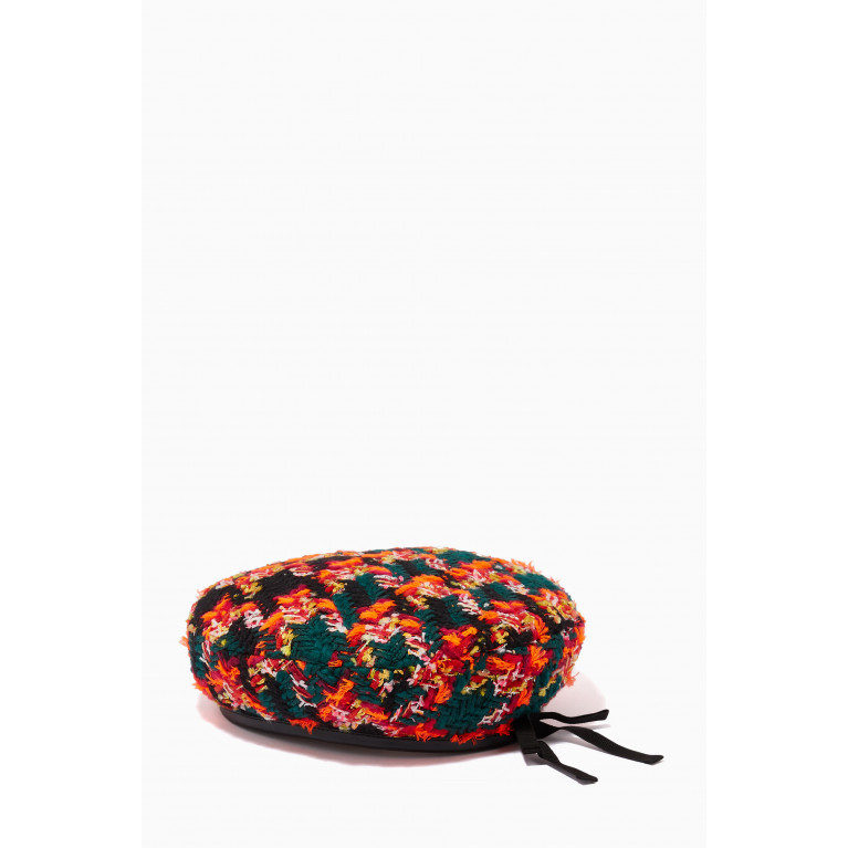 Gucci - Beret in Check Lamé Tweed