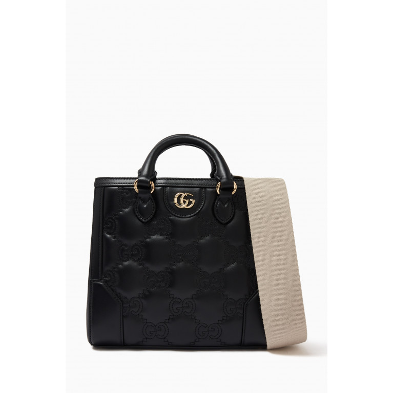 Gucci - Mini GG Matelasse Embossed Tote Bag in Leather Black