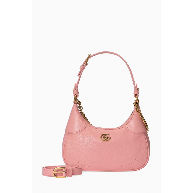 Gucci - Small Aphrodite Shoulder Bag in Leather Pink