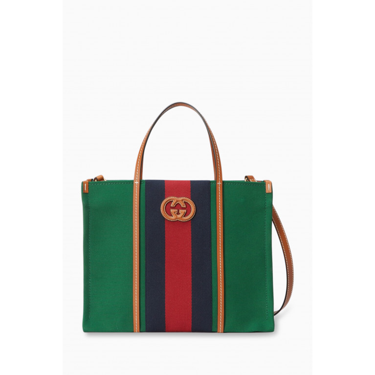 Gucci - Medium Interlocking G Tote Bag in Canvas & Leather