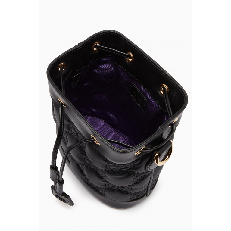 Gucci - Mini GG Matelasse Embossed Bucket Bag in Leather