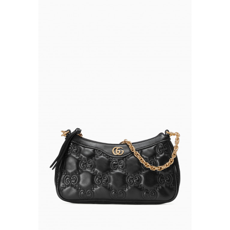 Gucci - Small Matelasse Shoulder Bag in Leather Black