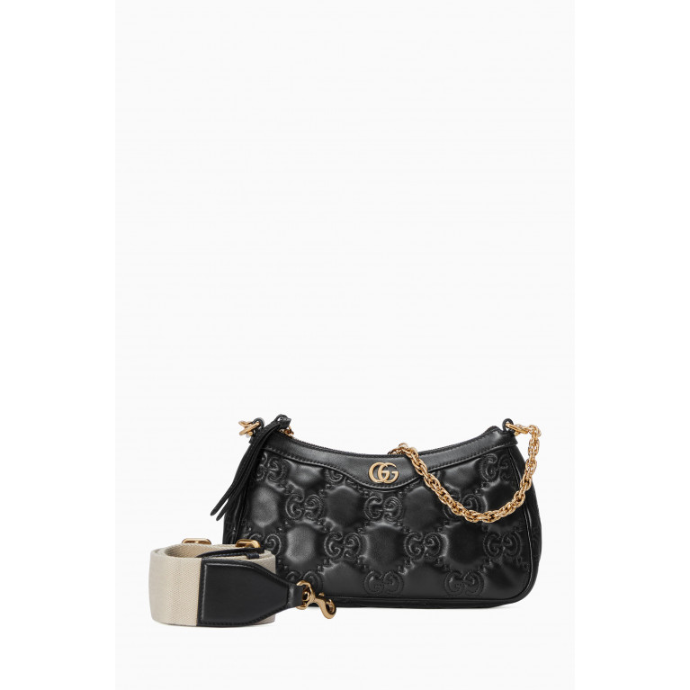 Gucci - Small Matelasse Shoulder Bag in Leather Black