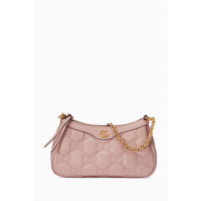 Gucci - Small Matelasse Shoulder Bag in Leather Pink
