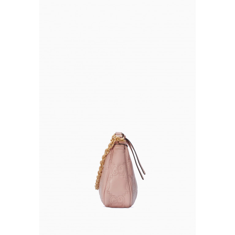 Gucci - Small Matelasse Shoulder Bag in Leather Pink