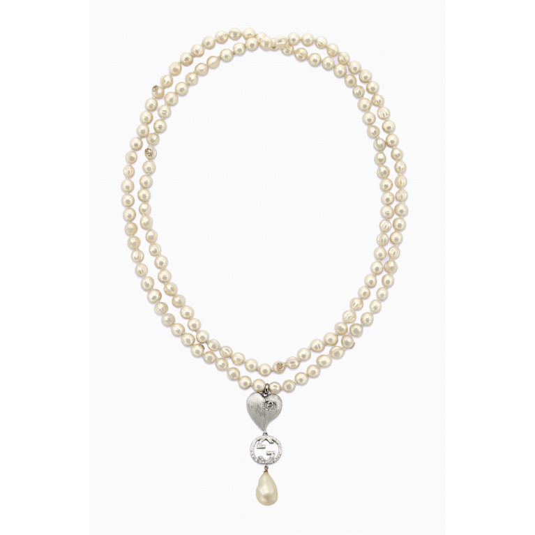Gucci - Lariat Charm Pearl Necklace