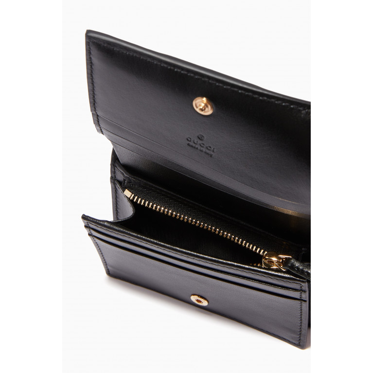 Gucci - GG Matelassé Card Case Wallet in Leather Black