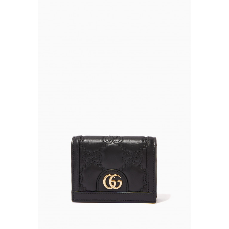 Gucci - GG Matelassé Card Case Wallet in Leather Black