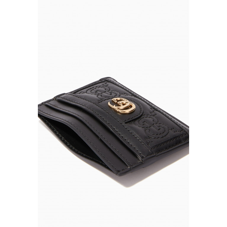 Gucci - GG Matelassé Card Case in Leather Black