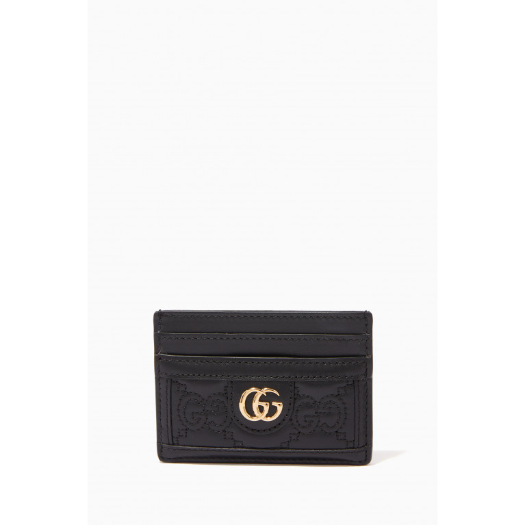 Gucci - GG Matelassé Card Case in Leather Black