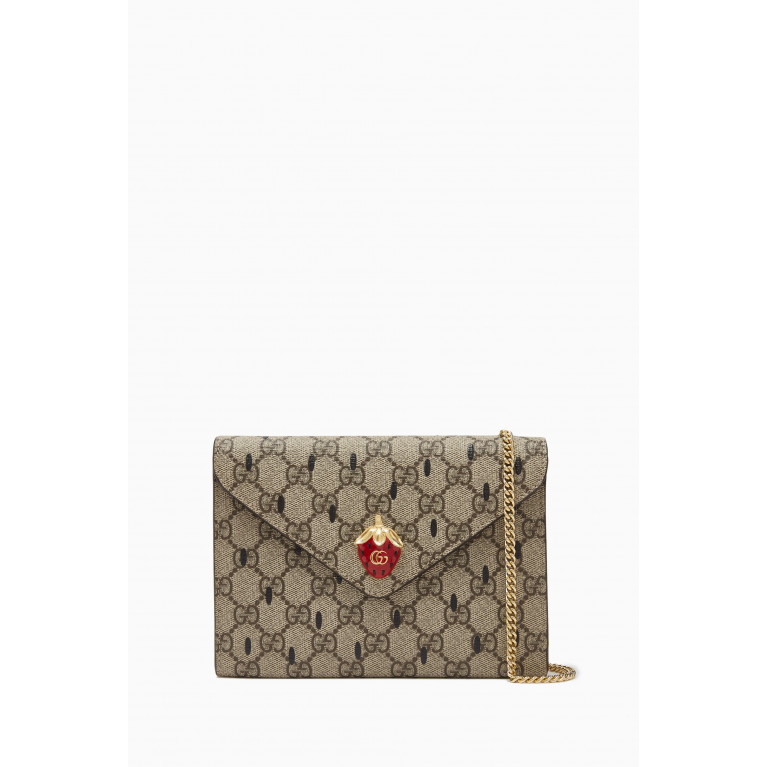 Gucci - Mini Double G Strawberry Crossbody Bag