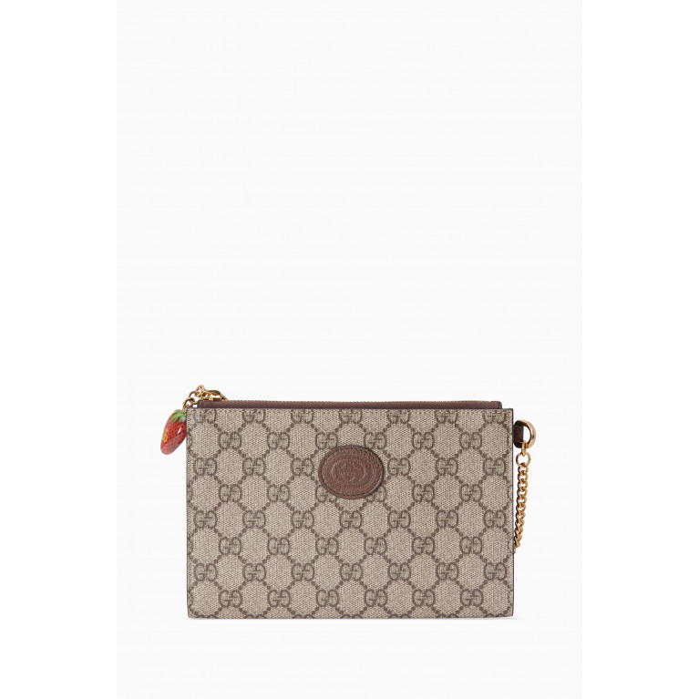 Gucci - Double G-print Wrist Wallet in Canvas & Leather