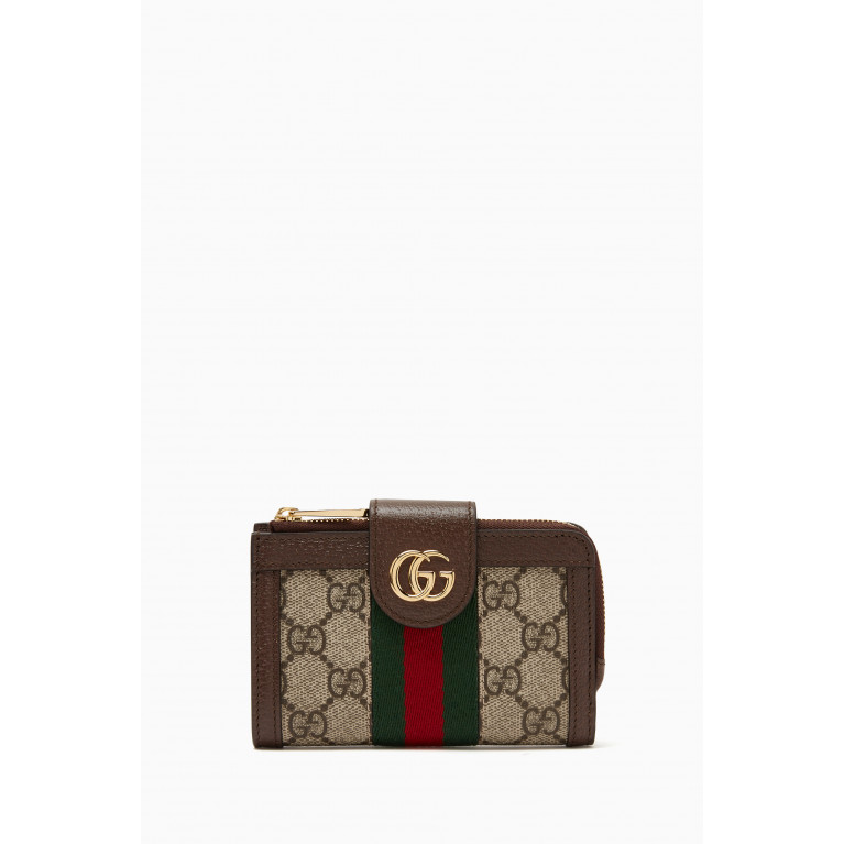 Gucci - Ophidia Card Case Wallet in GG Supreme Canvas