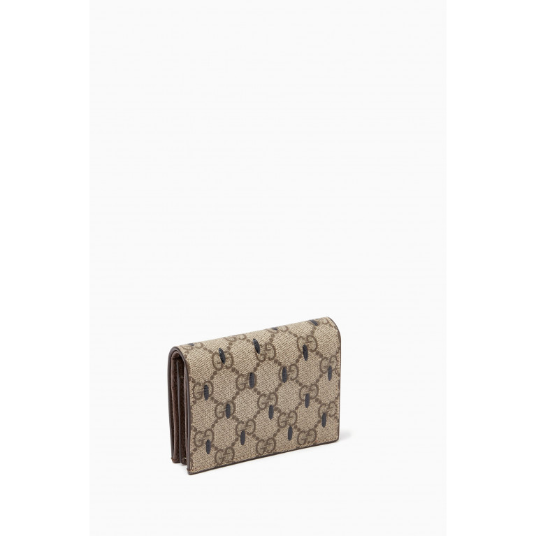 Gucci - GG Printed Wallet in Leather & Supreme Canvas