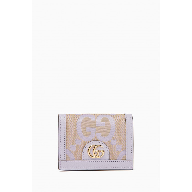 Gucci - Ophidia Jumbo GG Card Case in Leather Neutral