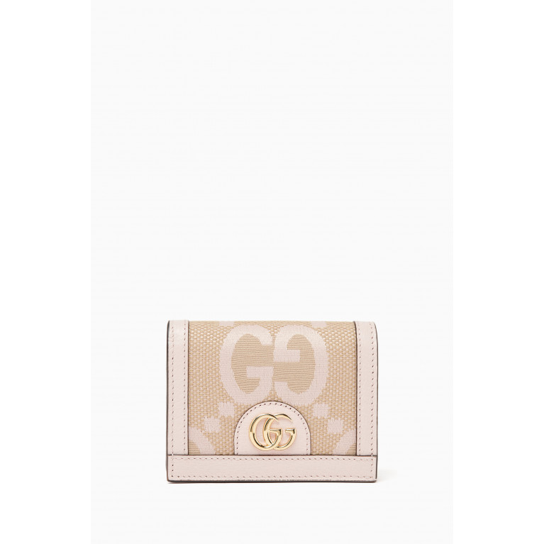 Gucci - Ophidia Jumbo GG Card Case in Leather Pink