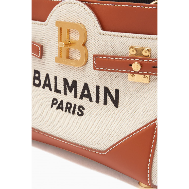 Balmain - B-Buzz 22 Top-handle Bag in Canvas & Leather