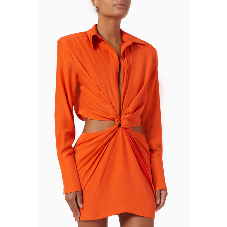 Gauge81 - Tokai Mini Dress in Silk Orange