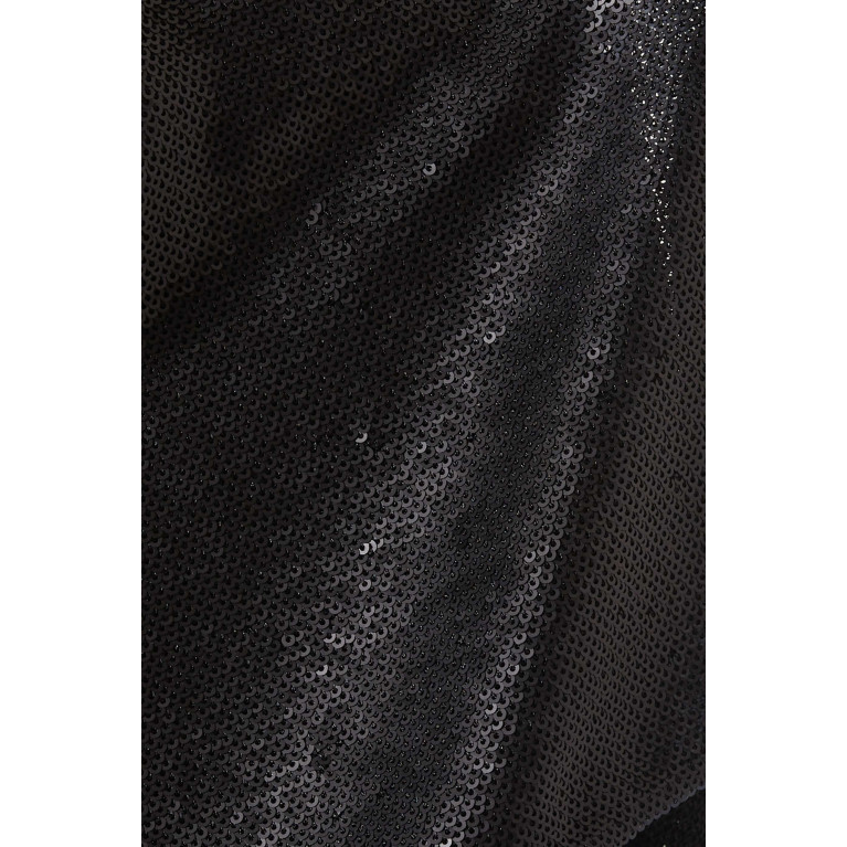 Gauge81 - Moville One-shoulder Top in Sequinned Nylon Black