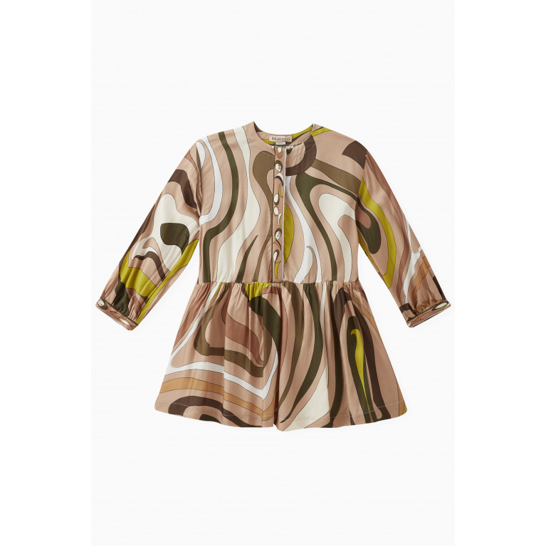 Emilio Pucci - Marmo-print Dress in Viscose Brown