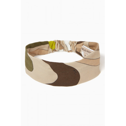 Emilio Pucci - Onde-print Headband in Cotton Brown
