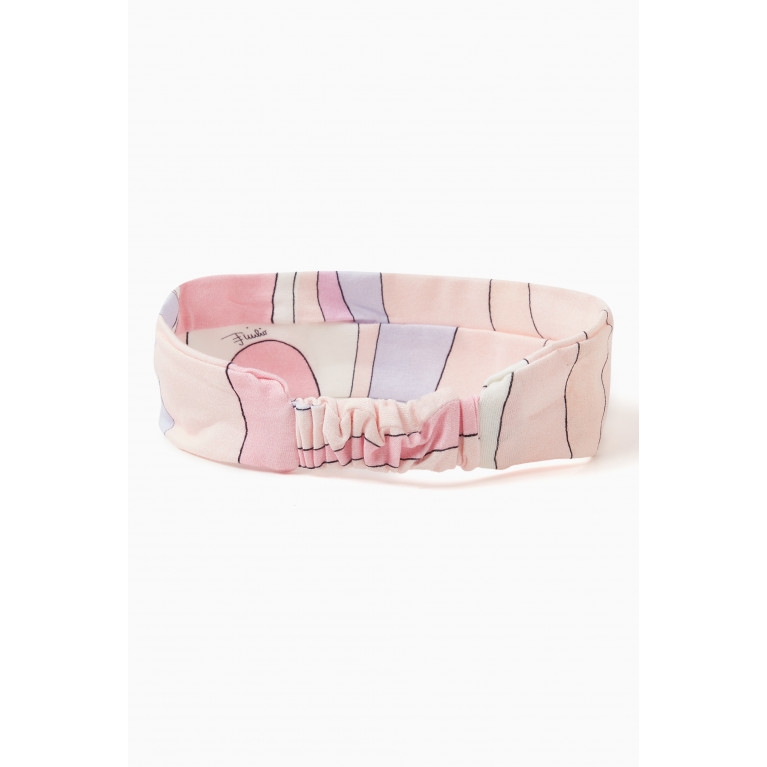 Emilio Pucci - Onde-print Headband in Cotton Pink